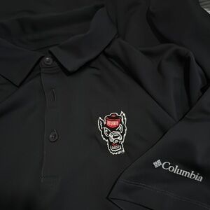 Columbia Black Polo Shirt with NCSU logo